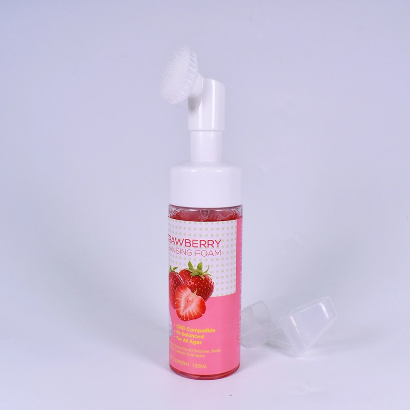 Facial Cleanser Silicone-Free Strawberry Deep Cleansing Pore Shrinking Peach Foam for Face Wash