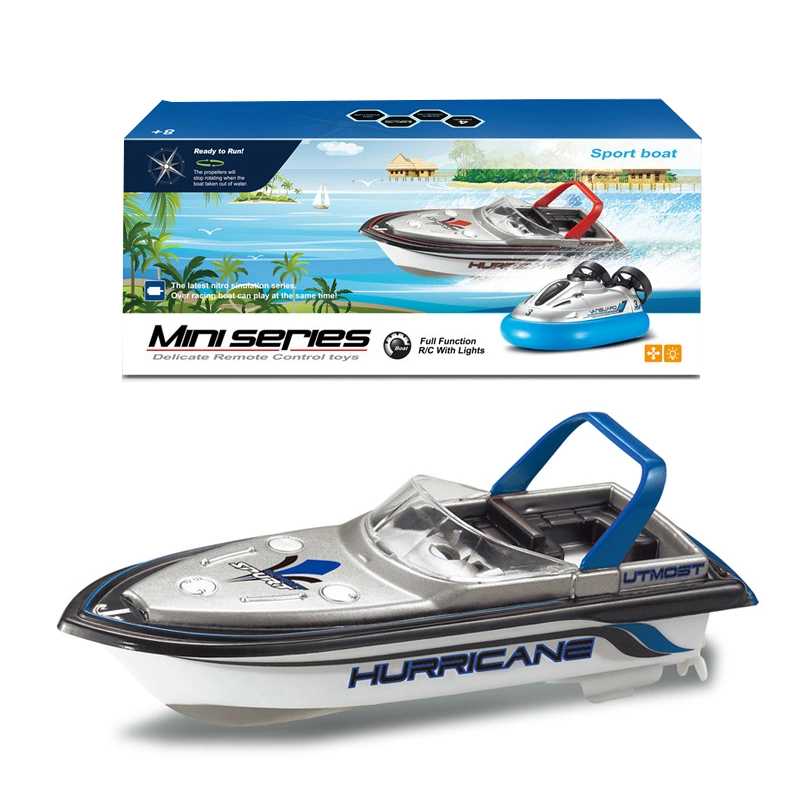 2.4G Mini Barco Deportivo de Control Remoto de Alta Velocidad Juguetes de Barco Modelo de Control Remoto para Niños con Luz Juego de Barco de Agua de Verano Alta Velocidad RC Boat