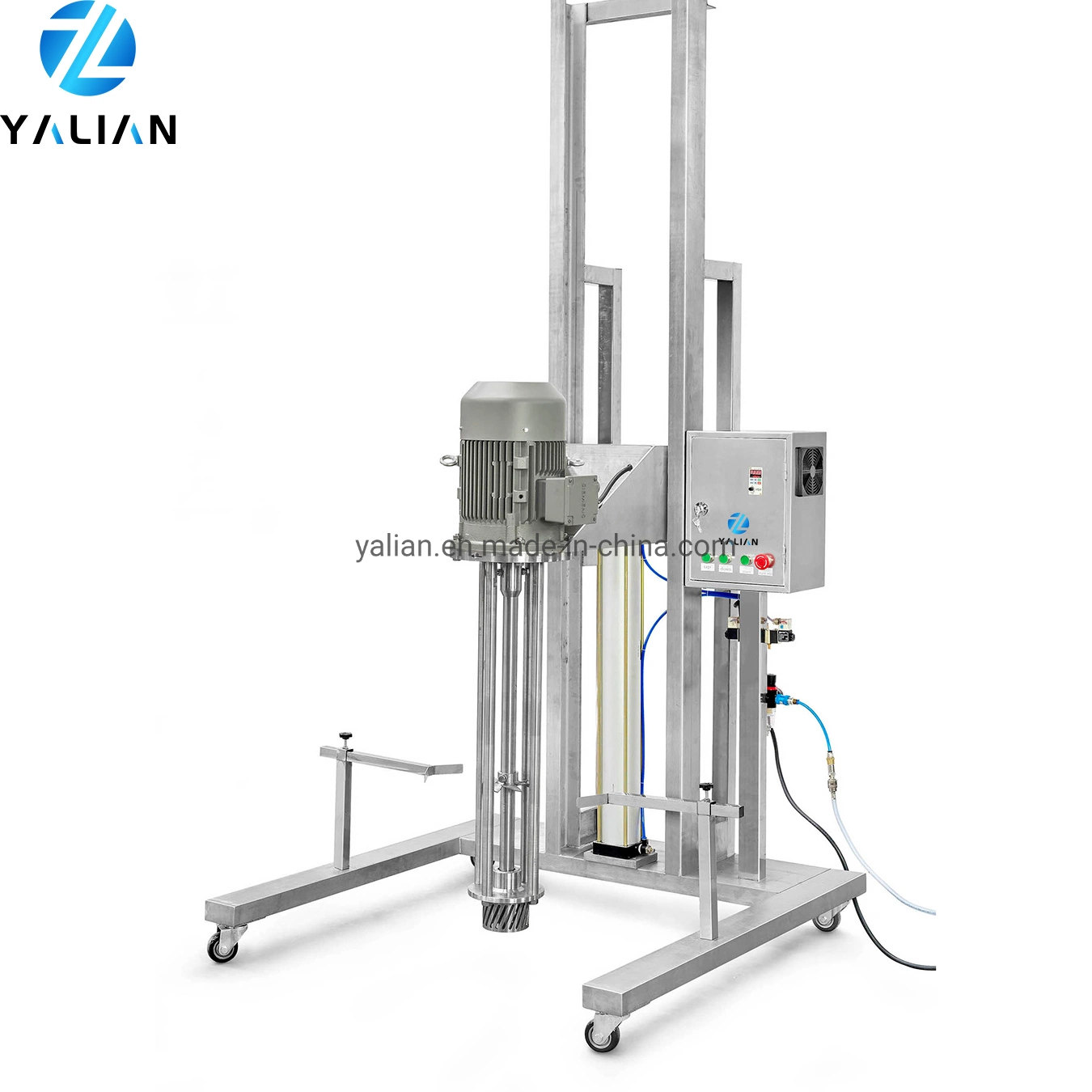 Pneumatic Lift Homogenizer Disperser for Making Cosmetic Products