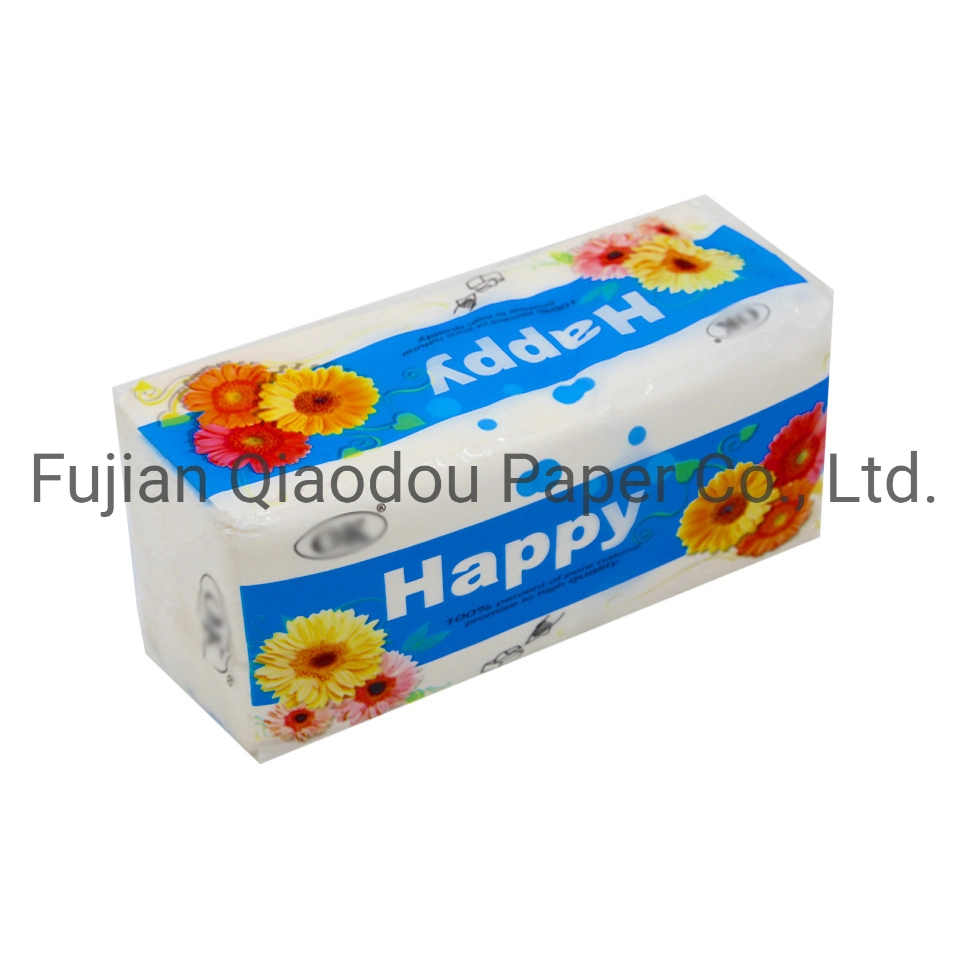 Qiaodou OEM Factory Competitive Price Soft Colour Bag Facial Tissue Paper Serviette