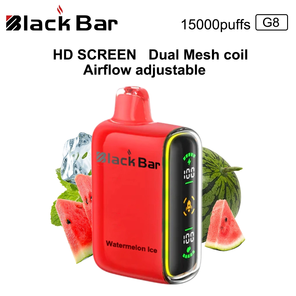 Animnation de ecrã HD bobina de malha dupla Geek Vape Bar 15000puffs Grossista Ecrã descartável cigarro de fruta electrónico