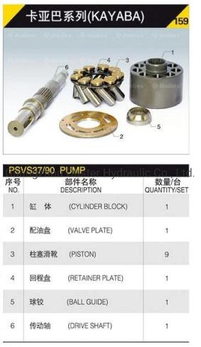 Bomba hidráulica Kyb reconstruir Kayaba Kits de accesorios para el PSV2-60t t2-66Psv