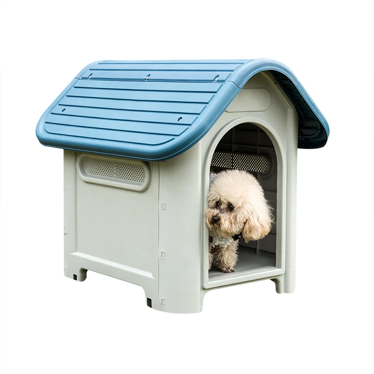 Heißer Verkauf Großhandel Hohe Qualität All-Season-Verfügbarkeit Outdoor / Indoor Dog House Umweltfreundliche Wasserdicht und Sonnenschutz langlebige Kunststoff Haustier Haus mit Fenster