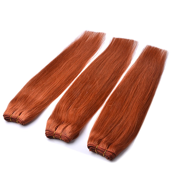 27# Light Brown Straight Human Hair Weaves 1PC Hair Weaving Bundle 5A Thick Machine Weft Double Wefted Hair Promotion 18" ~ 24"