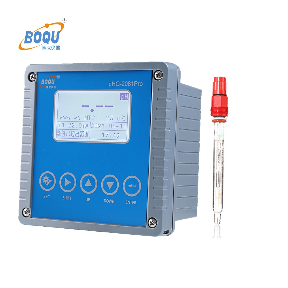 Boqu Phg-2081PRO Proveedor RS485 Medidor de pH de la transmisión del analizador de pH para la Industria Química, Metalurgia pH-metro