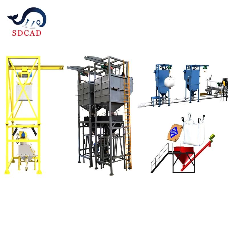 Sdcad 1000kg Bulk Bag Rubber Plastic Granule Packing Machine Unloading Station