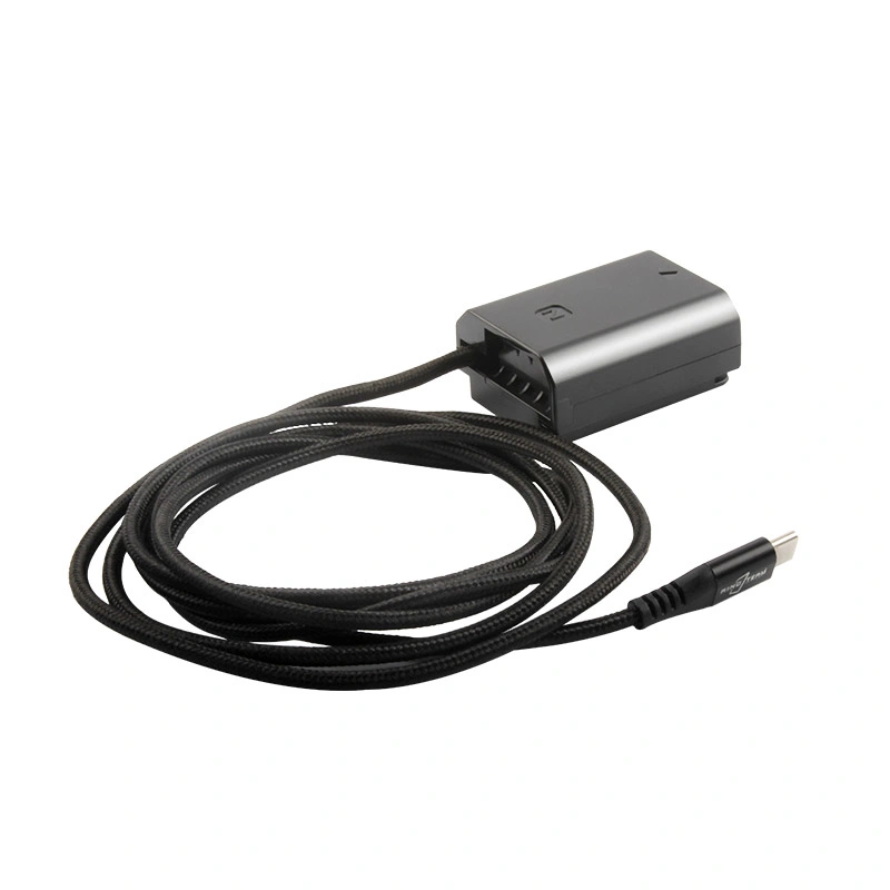 Novo cabo entrançado tipo C USB-C PD em ângulo recto NP-FZ100 FZ100 Adaptador de bateria fictícia para Sony A6600 A7c A7m3 A7RM3 A7RM4 A7sm3 A9 A9m2 FX3