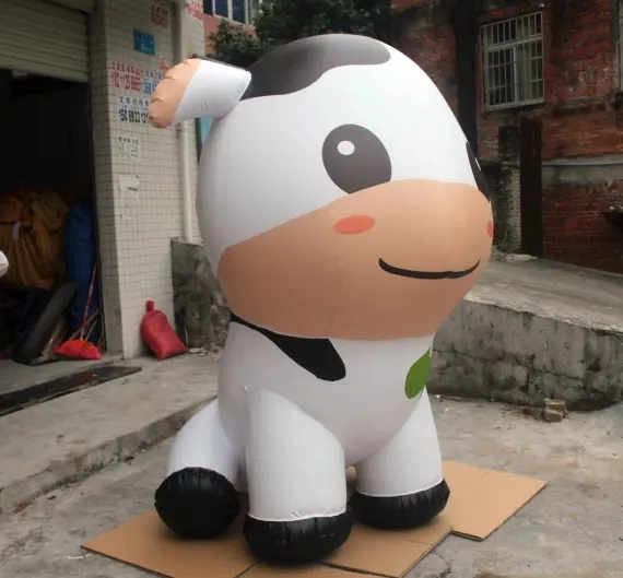 Advertising Inflatable Milk Cow Cartoon Model for Shopping Mall Decoration