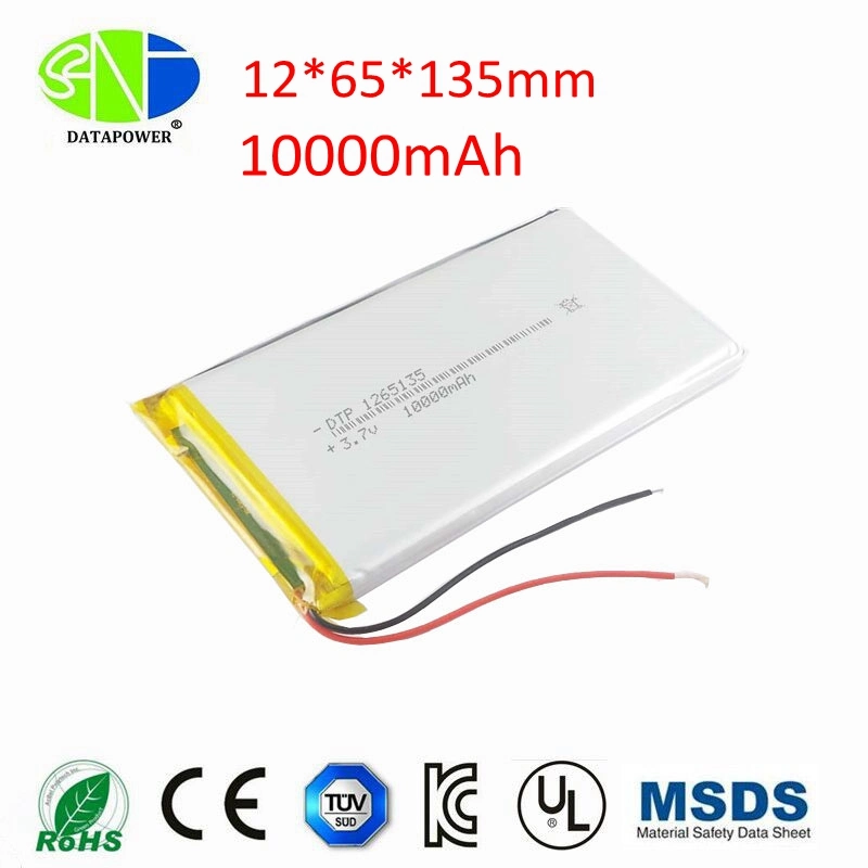 Customized Datapower 3.7V 10ah Dtp1265135 Korean Kc Battery Pack Li-ion Nmc Lithium Ion 10000mAh Batteries