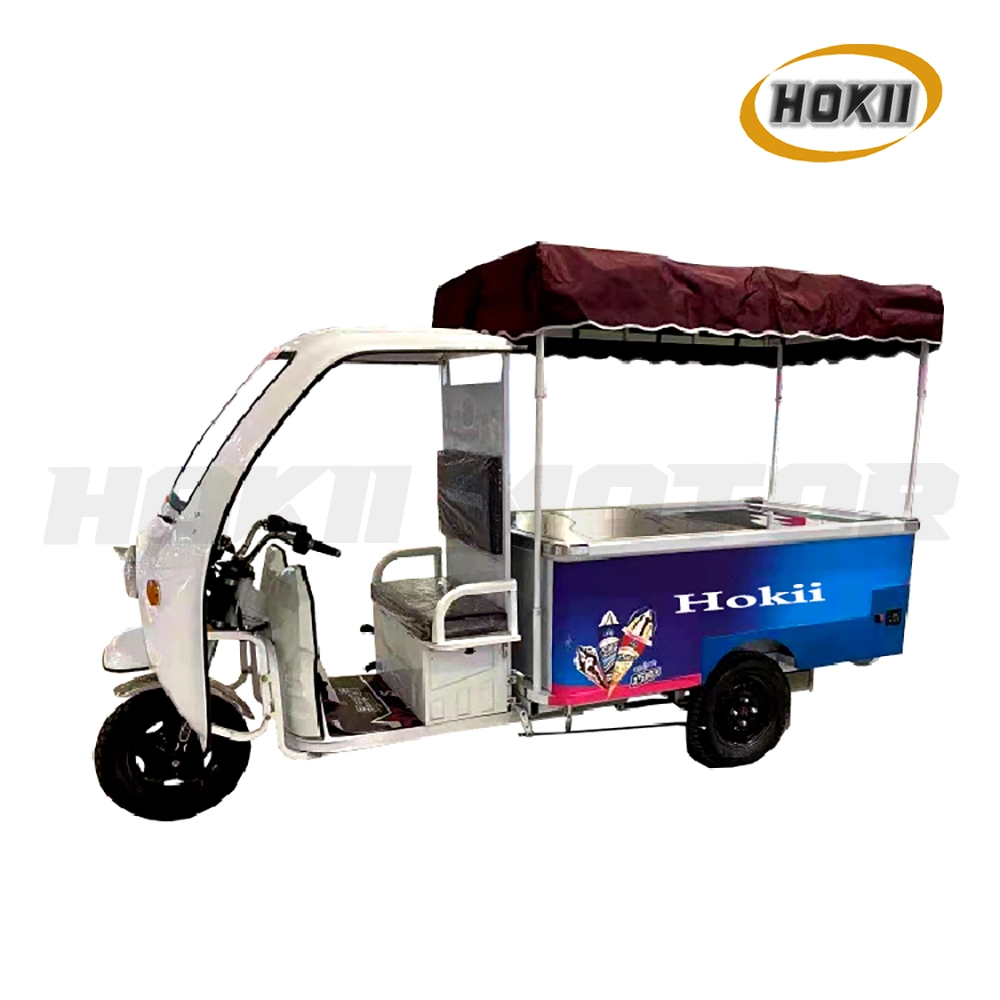 1200W Motor Hokii Motor Tricycle eléctrico helado de gasolina cargo Triciclo Motos Freezer de buena calidad Triciclo vehículo eléctrico para adultos