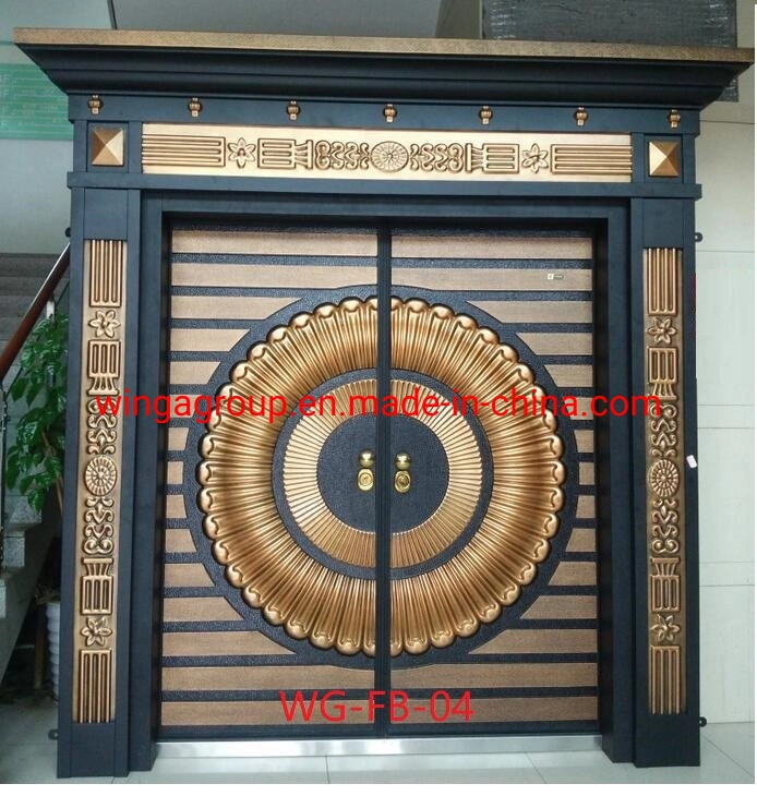 Luxurious Villa Bullet Proof Security Steel Copper Cast Board Door Wg-Fb-32