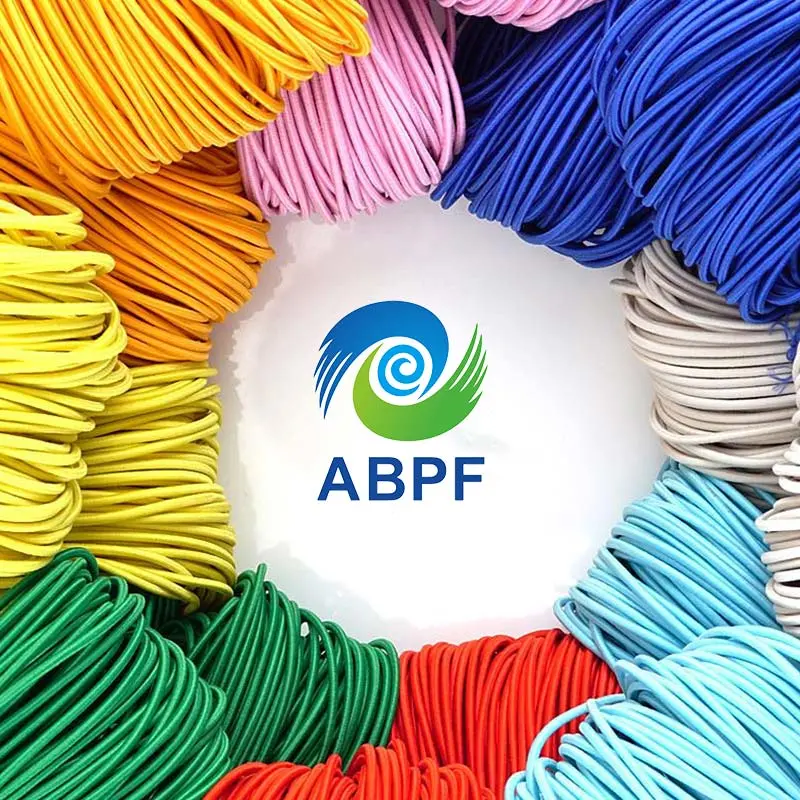ABPF Customized 10mm Kunststoff Runde flache Bungee Jumping Cord für Verkauf Elastische Gummischnur Verpackung Seil