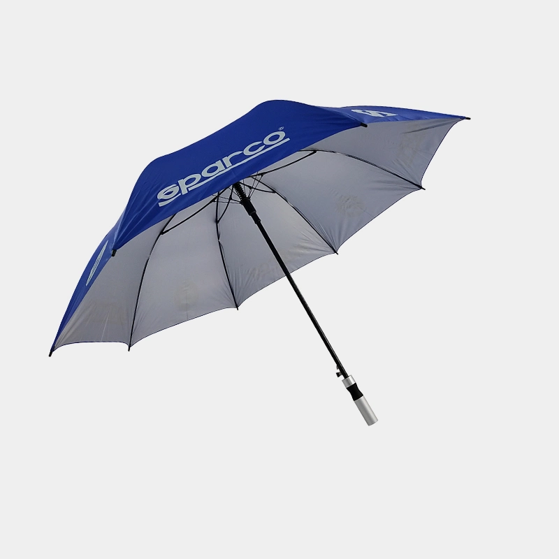 Pega de alumínio resistente ao clima o logotipo personalizado Golf Umbrella com revestimento de prata