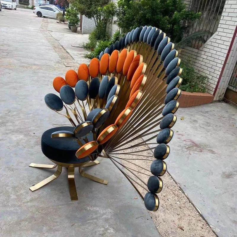 Nuevo Diseño Mobiliario de Sala de estar estructura de acero inoxidable Peacock silla