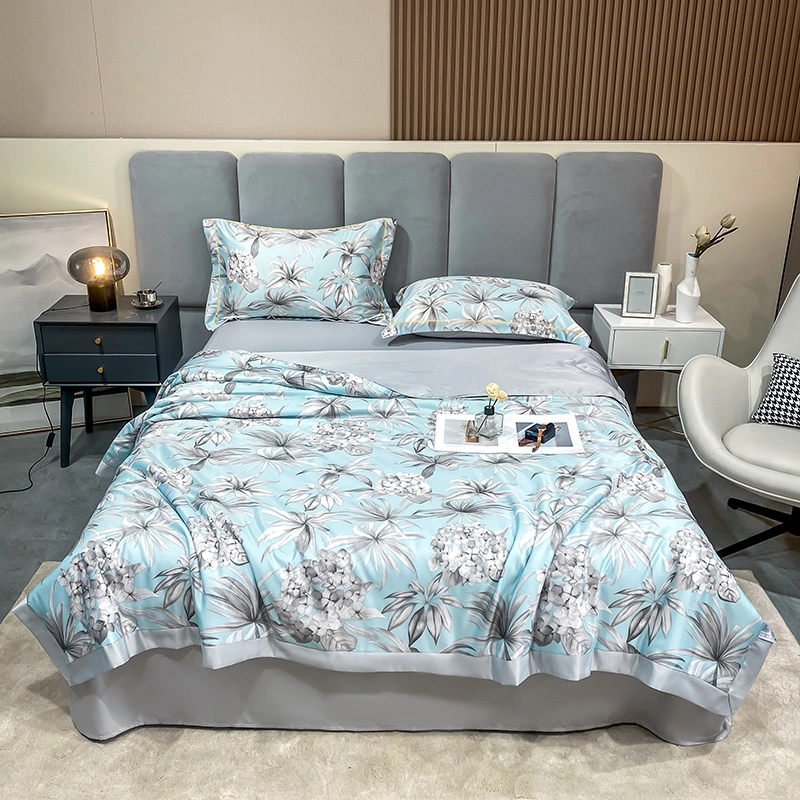 Großhandel ODM Top Home Textil Grau Kissen deckt Blume Faser Bettwäsche Set Drucken Saisonrabatt