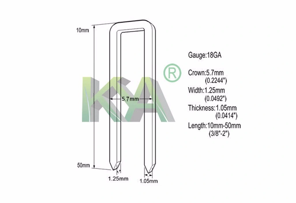 18 Gauge 90 Series 5.7mm Crown 28mm Length Medium Wire Staples