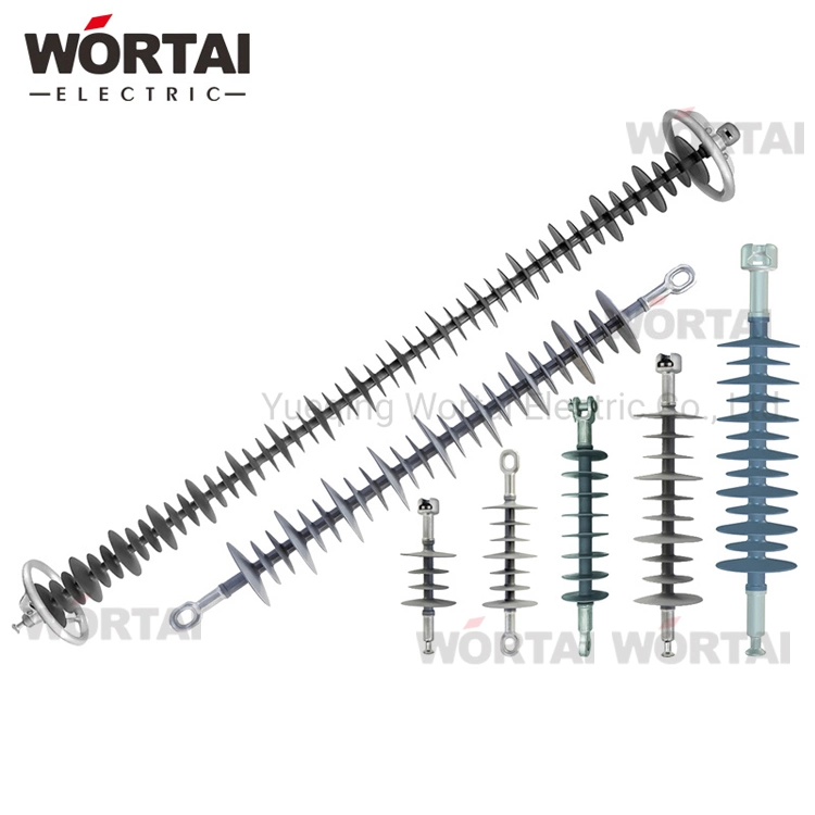Накладные расходы Wortai линий передач подвеска композитный изолятор Китая изоляторы производителя силиконовых Deadend изолятор ECR стержень и проводники коротрона кольца 220 кв
