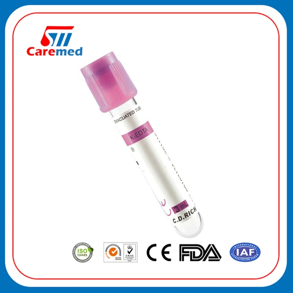 Medical Disposable EDTA K3 Blood Collection Tube