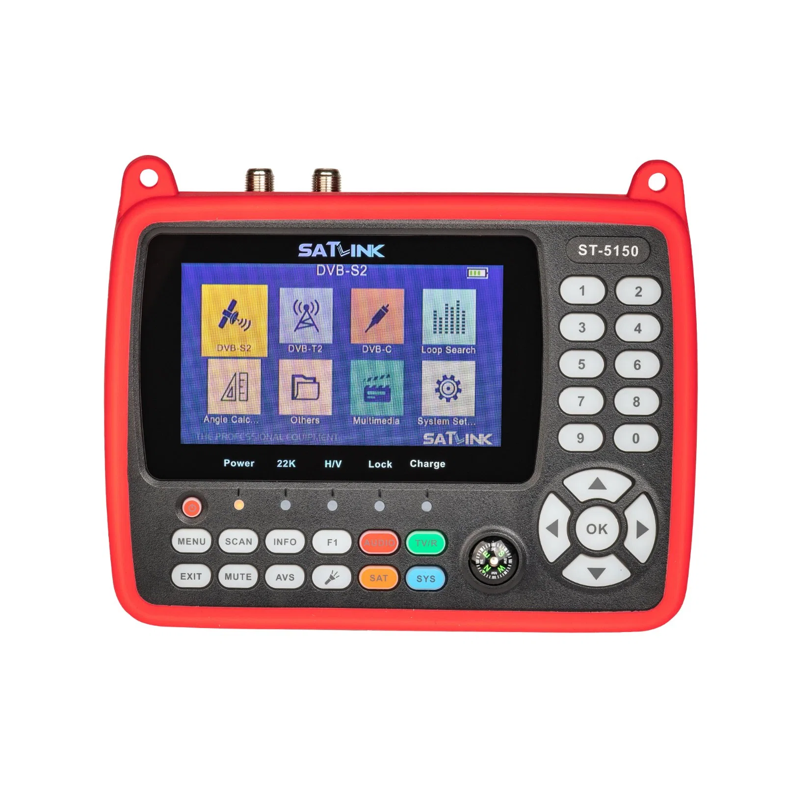 DVB-S/S2/T/T2/C Satellite Finder Digital Signal Meter