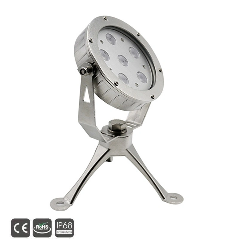 6x3W 316 en acier inoxydable IP68 spot subaquatique de l'éclairage à LED