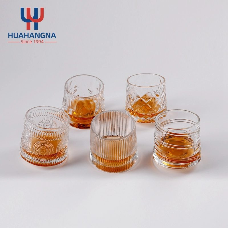 Wholesale/Supplier Old Fashioned Crystal Glass 7oz Double Wall Diamond Cocktail Rock Whiskey Glasses for Wedding Gift