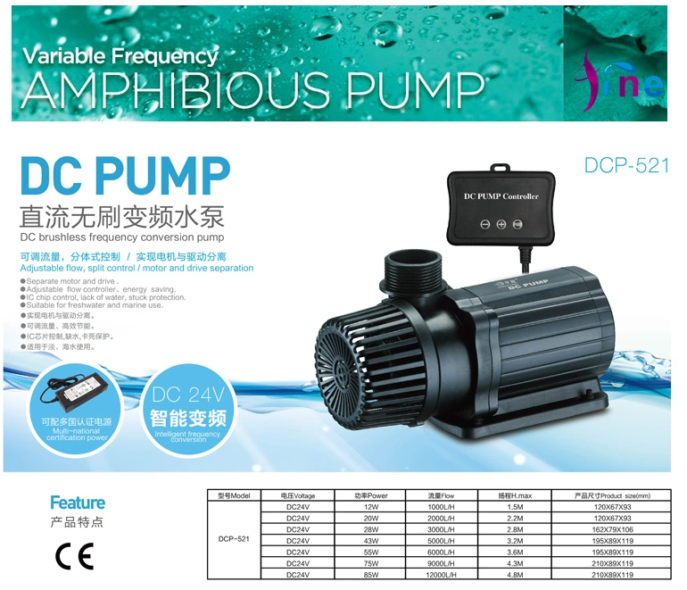 DC Water Pump 2000L/H 20W Max, Flow/ Power Adjustable