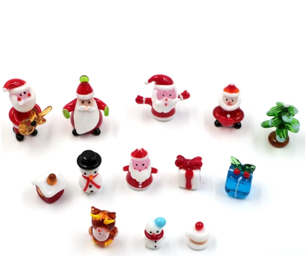 Verre d'art miniature Murano à main mixte personnalisé Artisanat de Noël