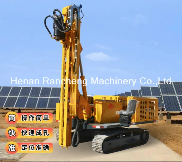 30m Deep Solar Pile Ramming Machine Hydraulic Solar Pile Driver for Screw Pile Drilling Spiral Hole Drilling Rock DTH Hammer Ramming Pile