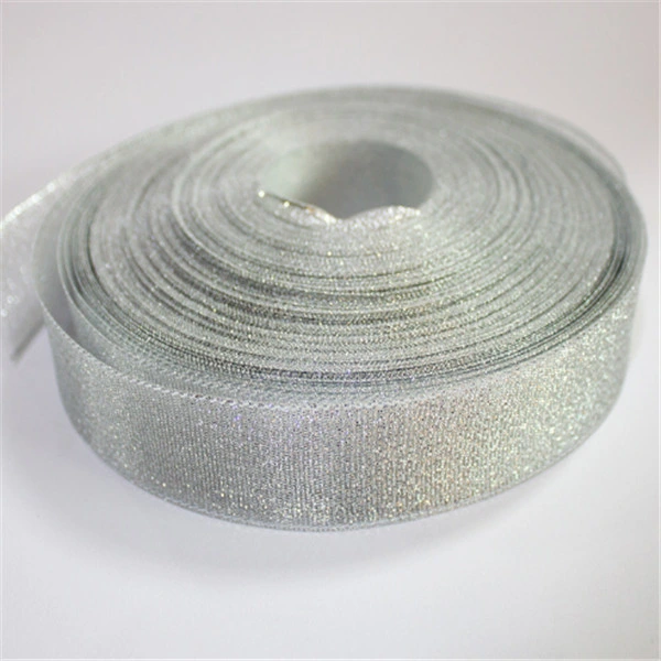 High quality/High cost performance  Beautiful Lurex Silver Metallic Ribbon for Garments/Decoration