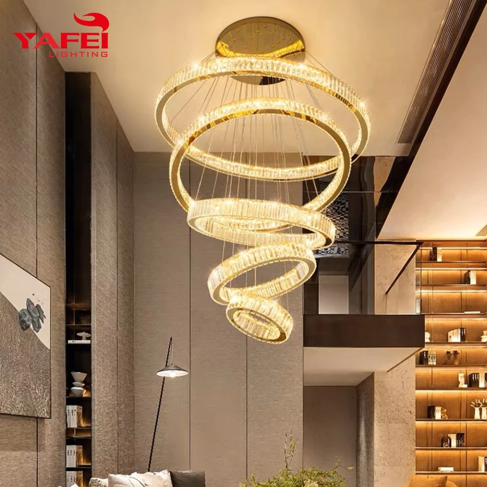 Kitchen Dining Living Ceiling Hanging Pendant Light Round Gold Modern Crystal Chandelier