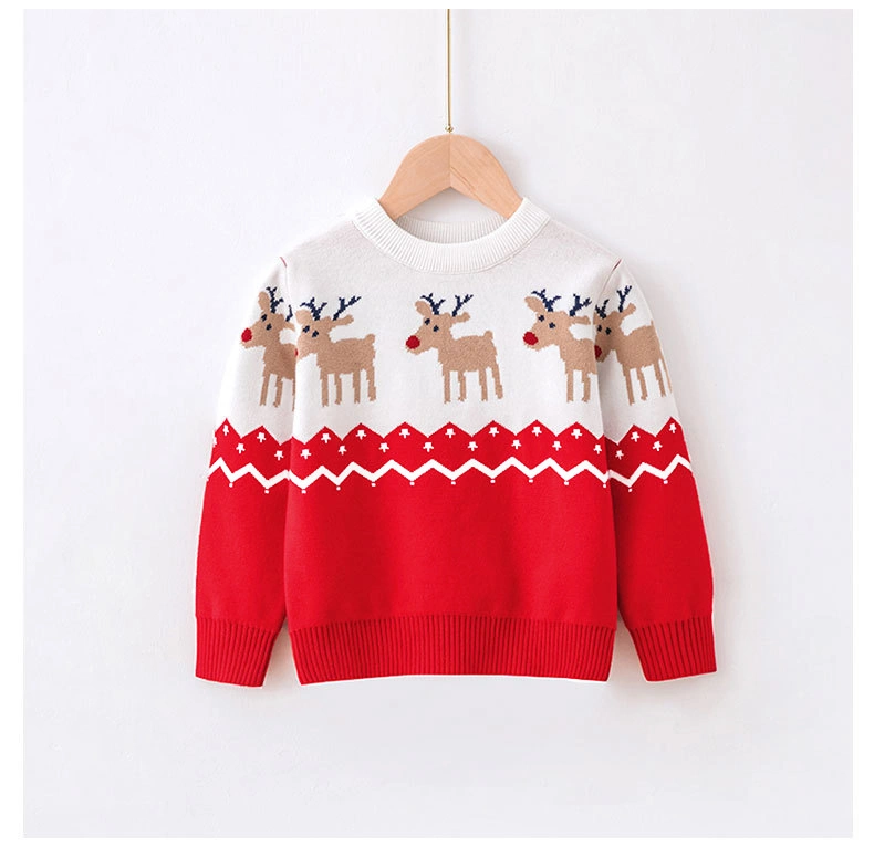 Boys Girls Christmas Knitted Sweaters Autumn Winter Xmas Warm Pullover Kids Clothing 2023 Baby Santa Claus Sweaters