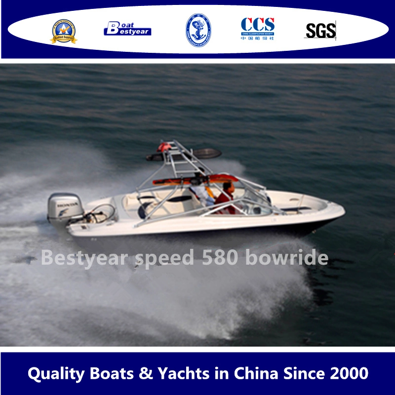 Bestyear Boat of Fiberglass Speed 580 Bowride Sport Boat Open Boat with Canopy