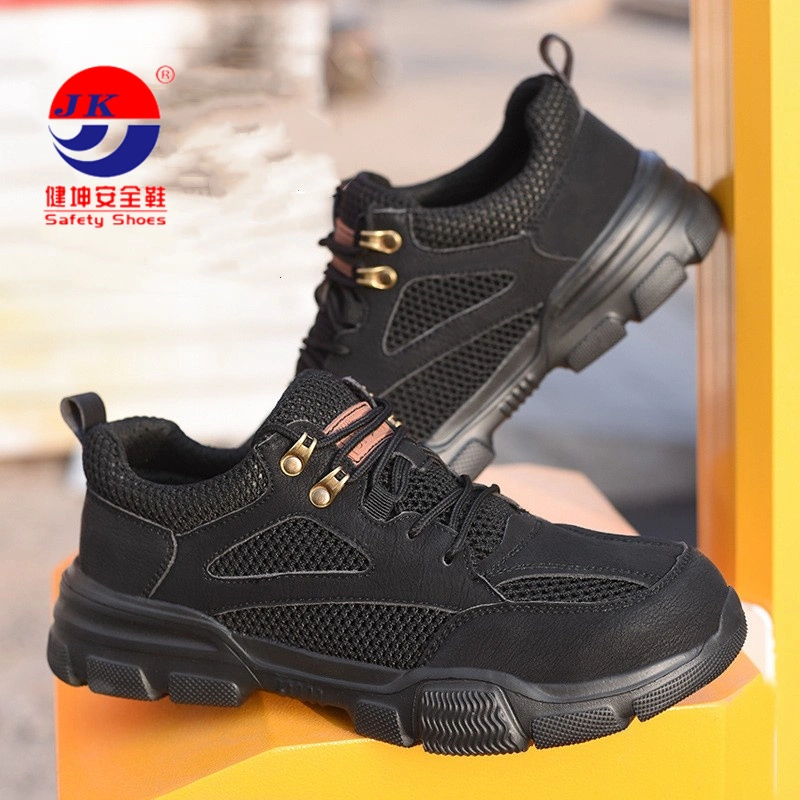 Black Microfiber Leather Safety Work Footwear PPE for Man Protection