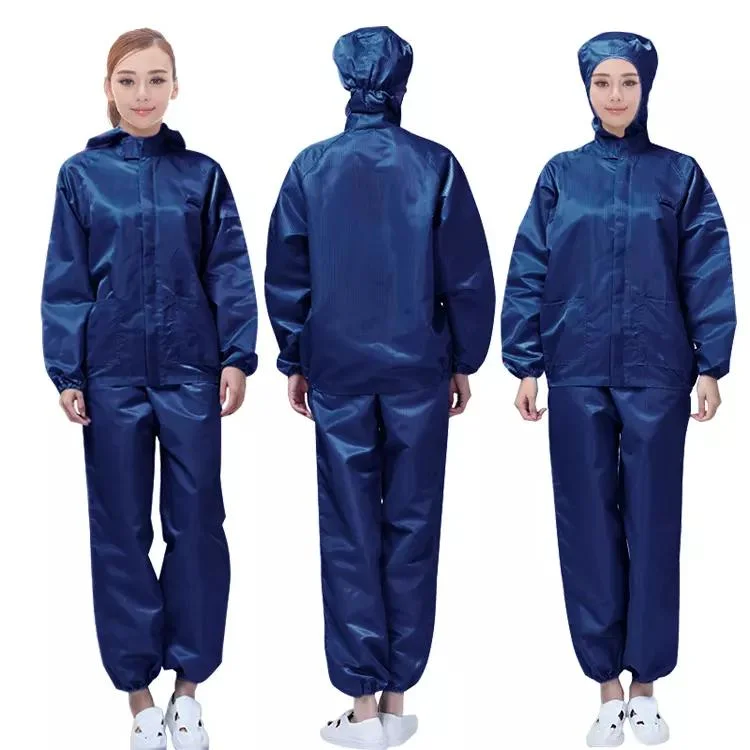 Venta directa de fábrica resistente sin polvo Ropa de trabajo antiestático ESD Mono Jumpsuit de sala limpia para la industria farmacéutica de prendas de vestir