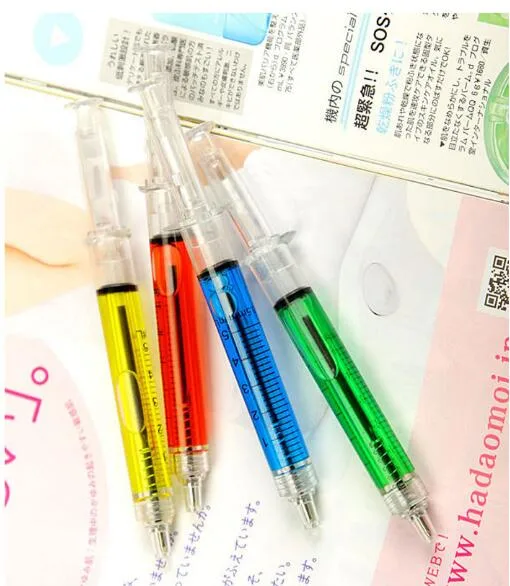 Nouveau style promotion cadeau seringue forme plastique injection bille stylo