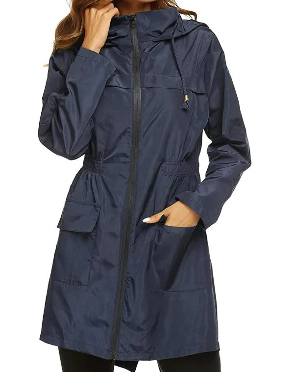 Chaqueta impermeable impermeable de larga duración para mujer impermeable Active Outdoor Con capucha ligera