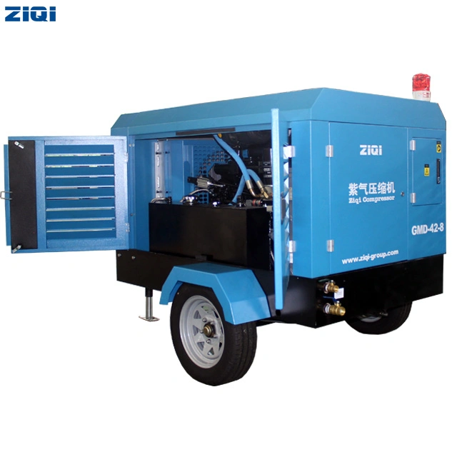 High quality/High cost performance  Factory Direct Sale 8bar 5200L Air Diesel Engine Screw Compressor Best Price for Rig Use