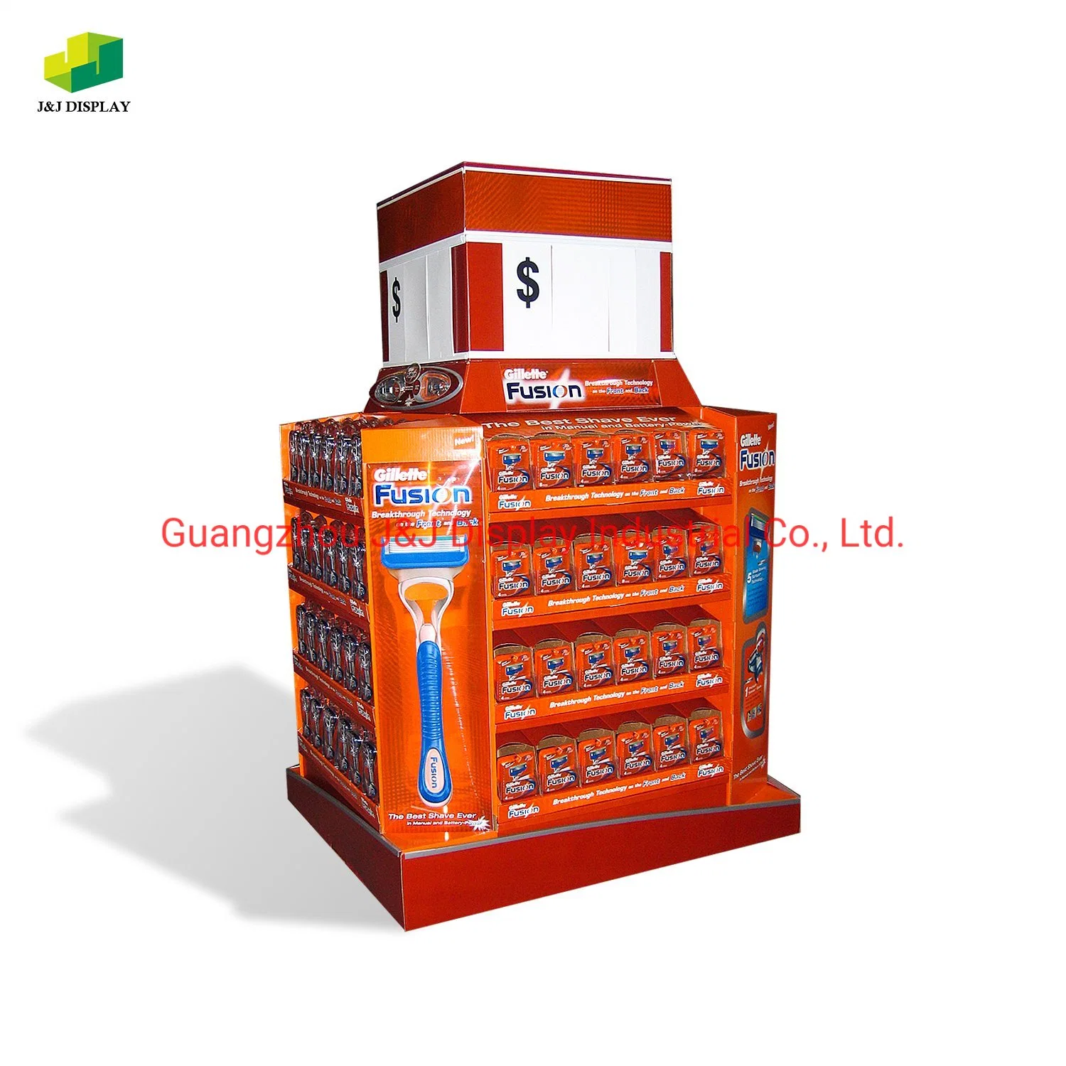 Supermarkets Cosmetic Perfume Floor Security Cardboard Exhibition Display Stand for Retail
