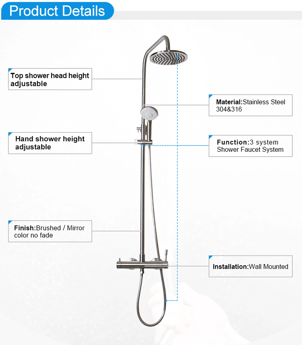 Ablinox Bathroom Stainless Steel SUS 304/316 Factory Wholesale/Supplier Hand Shower