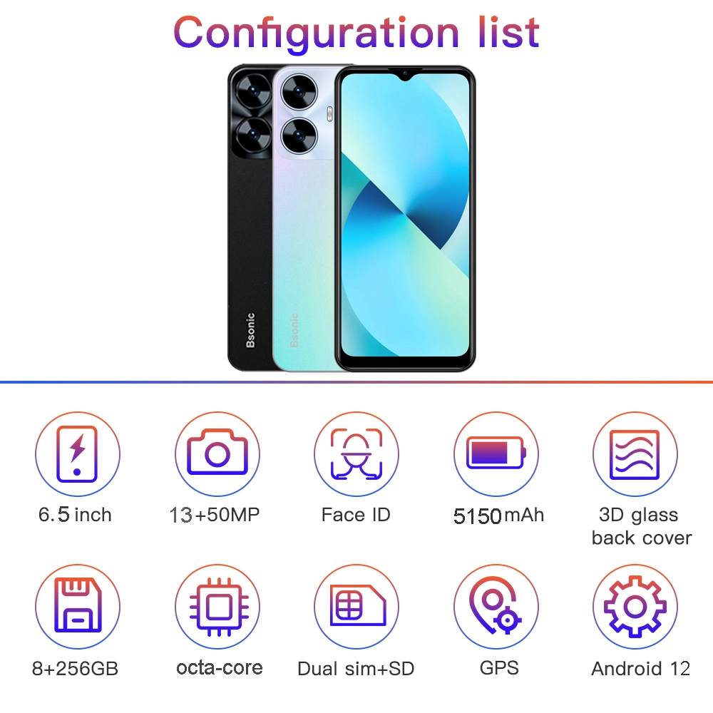 Heißer Verkauf Neue Bsonic B6 7800mAh 108MP Gesicht entsperren Android Mobiltelefon