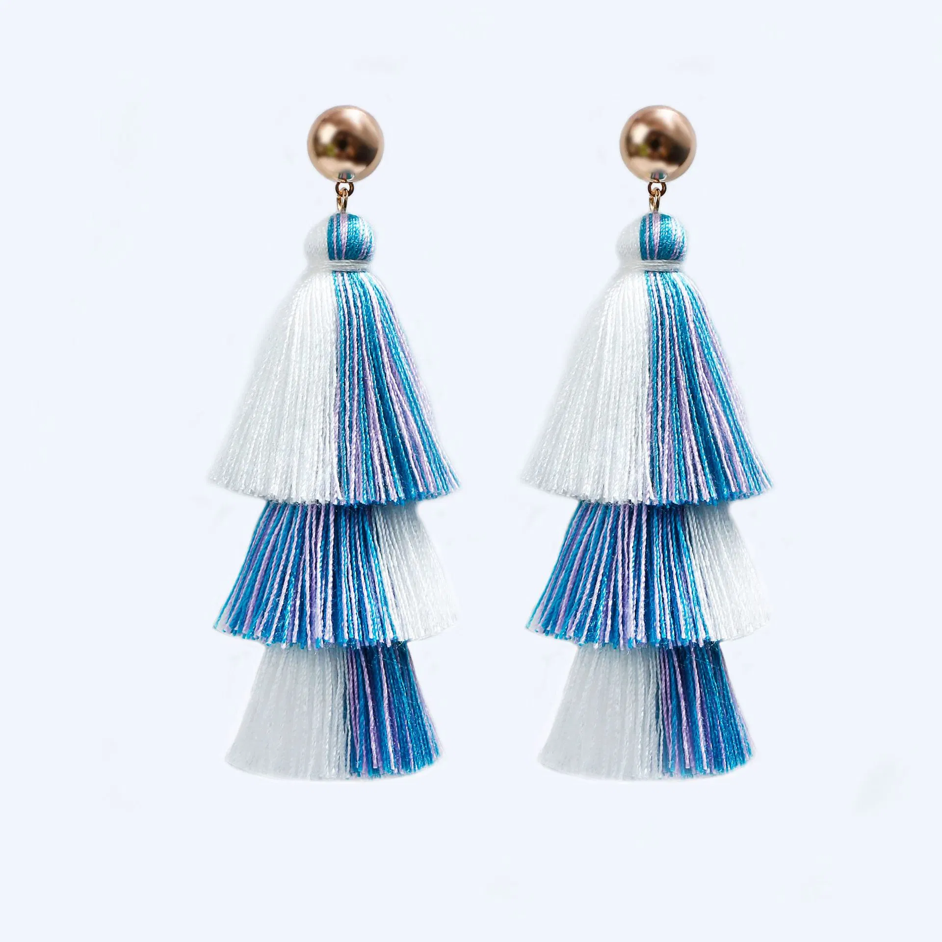 Wholesale/Supplier Women Fashion Promotion Gift Pendant Earrings Jewelry Tassel Drop Charm Gold Copper Peal Alloy Cotton Thread Earring