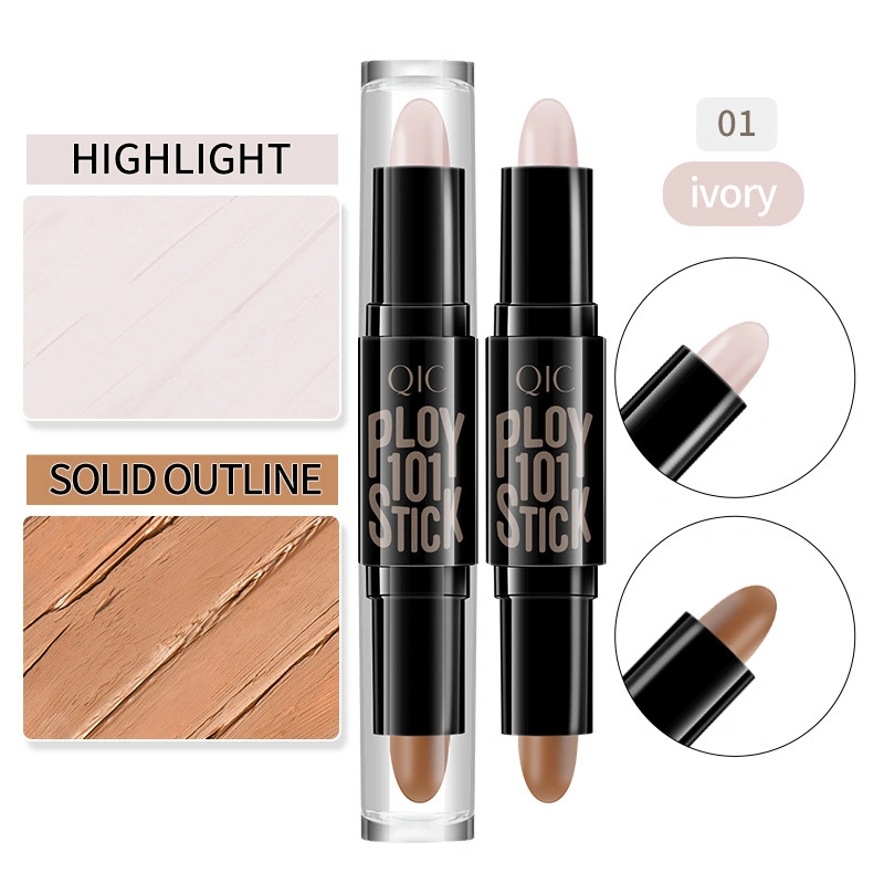 Qic Concealer Double Head Repair Stick Three-Dimensional Makeup Setting Shadow Pen Cosmetics Face Brightening Highlight