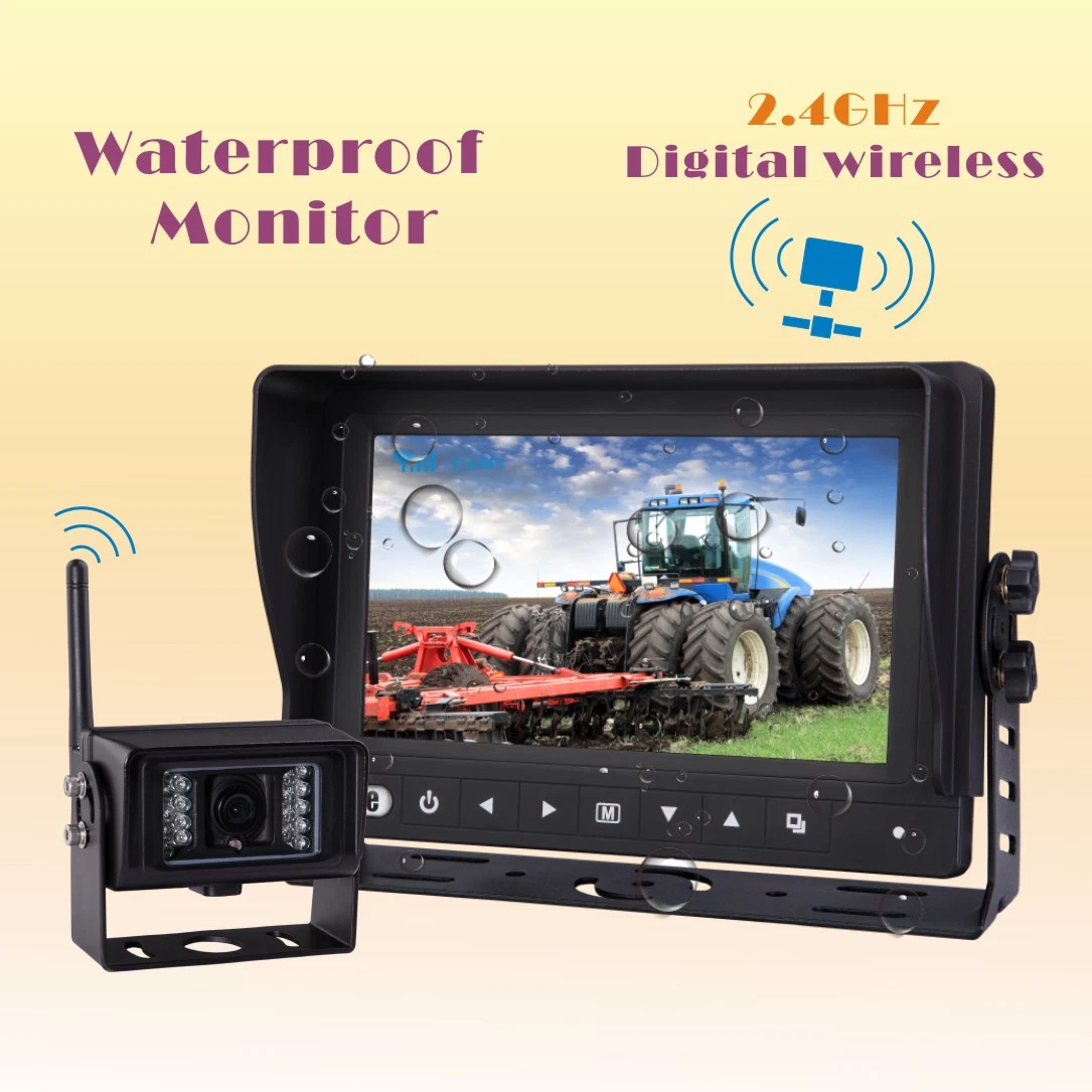 Inalámbrica Digital Monitor LCD TFT resistente al agua para la granja, tractor, cosechadora, cultivador, arado, tráiler, el Camión