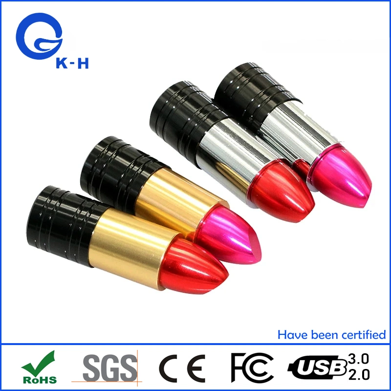 أحمر Lipstick سعة تخزين USB 2.0 فلاش سعة 4 جيجا بايت سعة 16 جيجا بايت