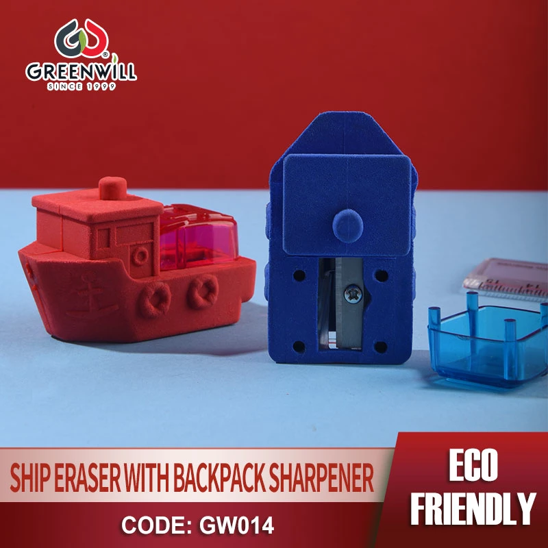 3D Ship Train Eraser with Pencil Sharpener (GW014)