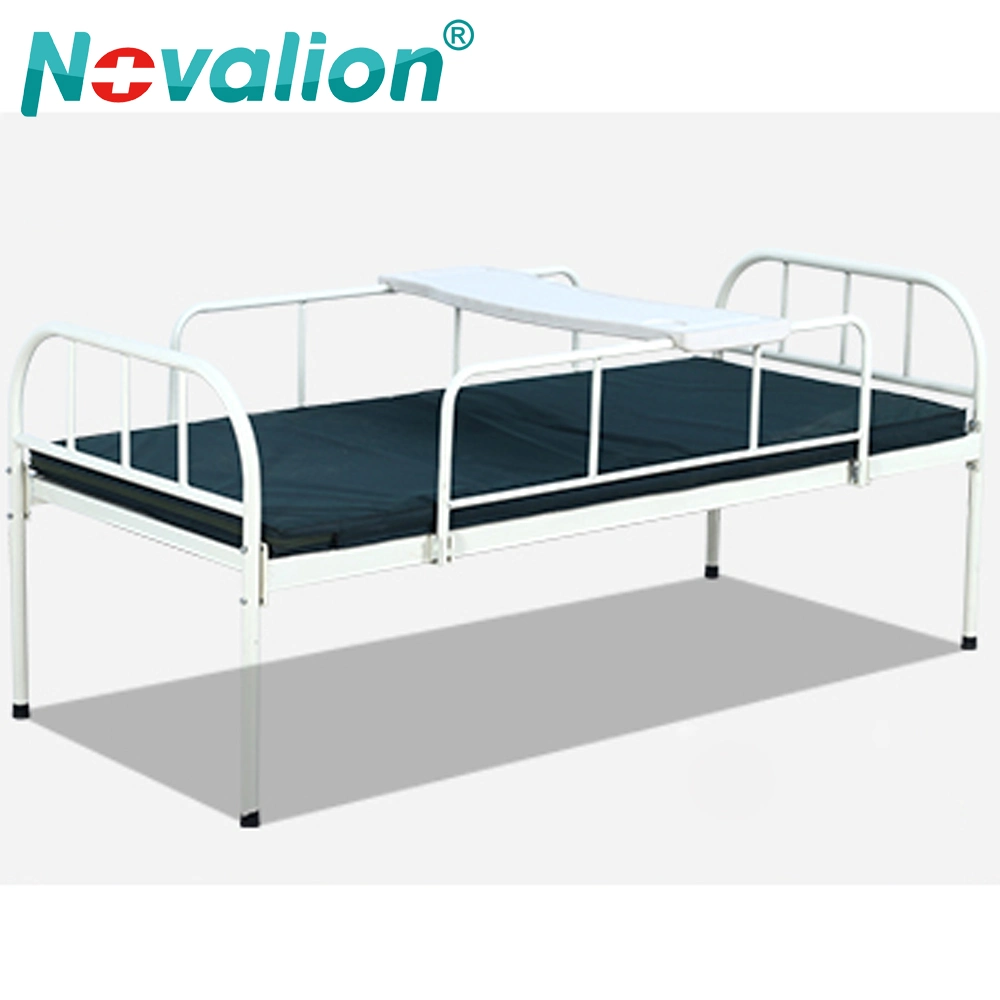 China Cheap Wholesale Price Ordinary Flat Iron Headboard Manual Patient Medical Flat Hospital Bed