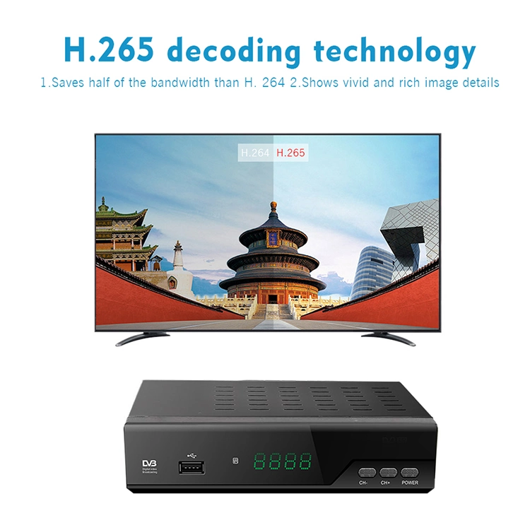A DVB T2 Suporte do Decodificador Hevc HD DVB-T2 H. 265 para Alemanha Itália Espanha checa