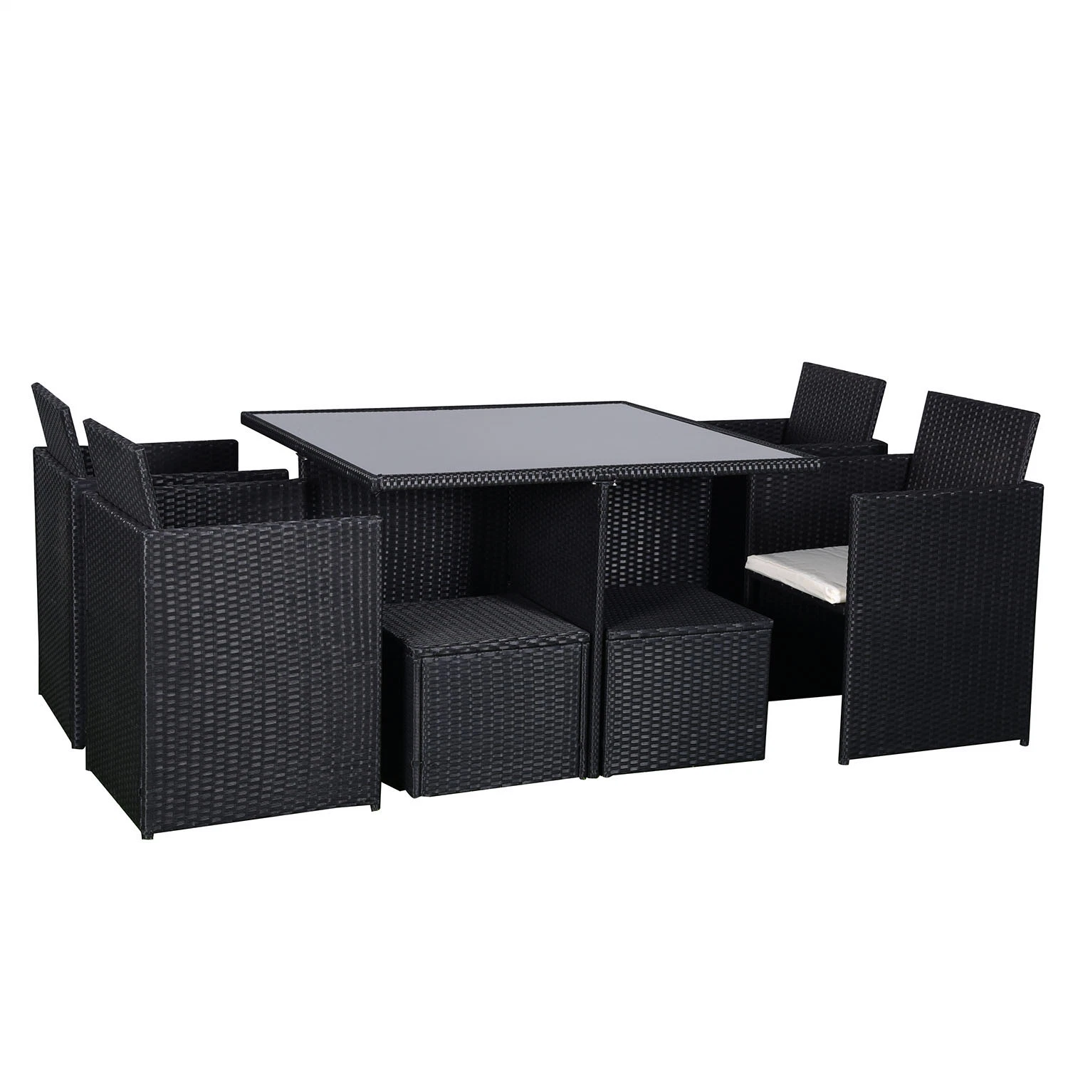 5PCS Rattan Garden Dining Furniture Set Rattan Outdoor Furniture