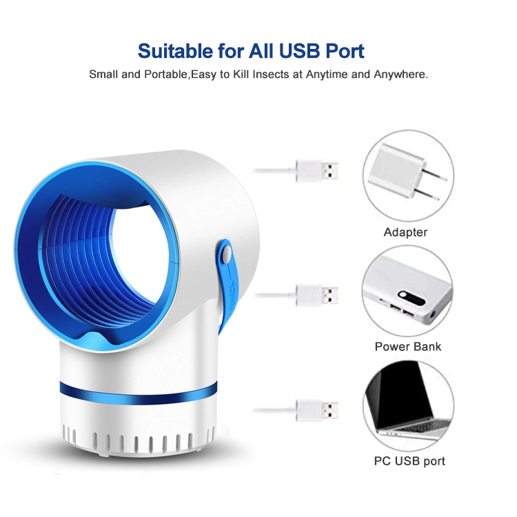 LED Portable USB Power Mosquito Killer Lamp R with Fan Suction