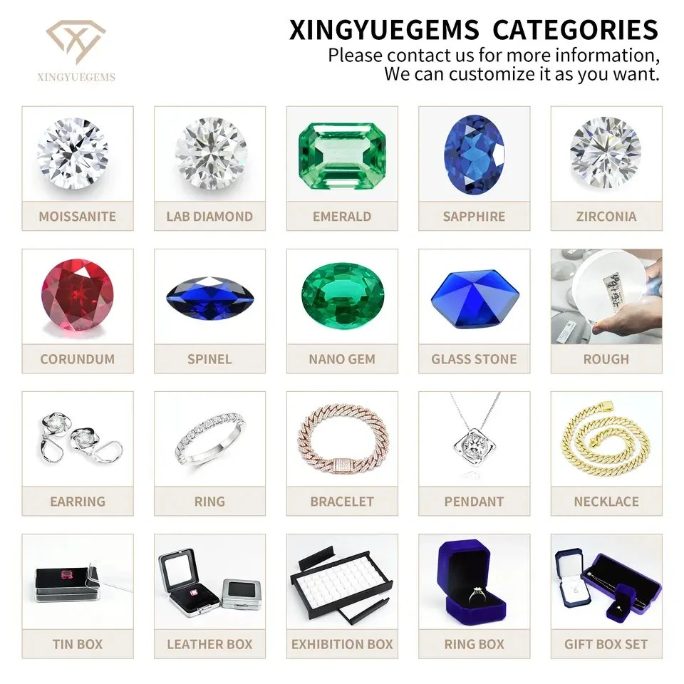 Xingyue Gemston Factory Price Wholesale/Supplier Gra Certified White Vvs D Ef Gh Colored Black Pink Blue Loose Stone Diamond Moissanite